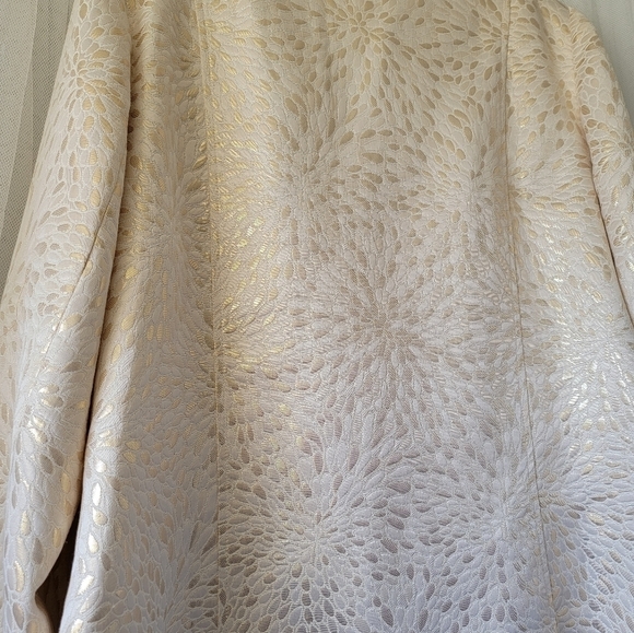 NWOT TANJAY 》Gorgeous Metallic Pearl Brocade Shacket Blazer Jacket - Picture 4 of 8